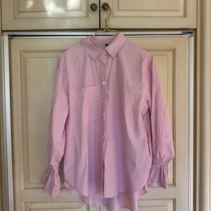 Classic Pink Striped Kids Button-Down Shirt